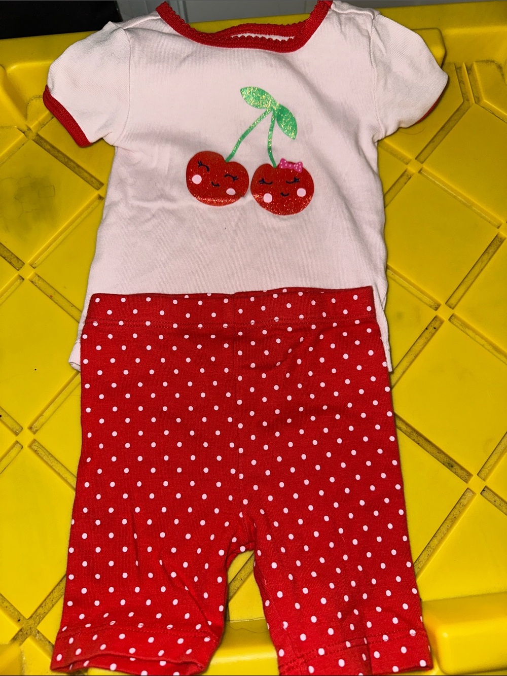 Little me Kids Cherry Polka Set - Red & White